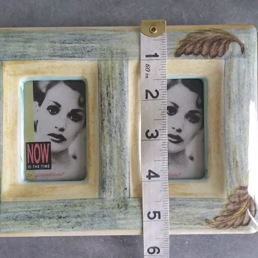 Ceramic Photo Frame with Leaf Motif